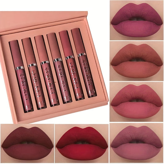6 Pcs/Set New Long Lasting Waterproof Lipstick Set Women Lips Makeup Cosmetic Valentine's Day Gifts
