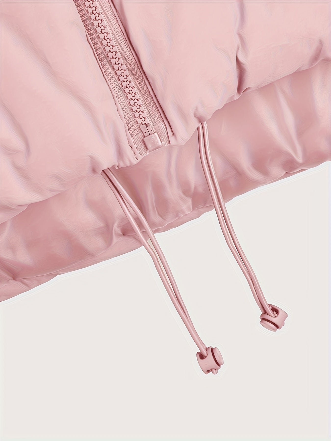 Women'S Elegant High-Neck Padded Vest with Drawstring Detail - Solid Color, Thick Warm Winter Sleeveless Jacket Vest, Casual Streetwear Style, 200g/m² Fabric Weight, Autumn/Winter Essential