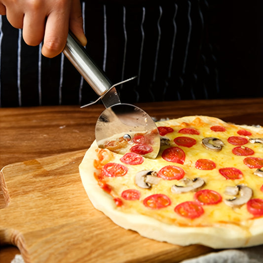 Effortlessly Roll Out Perfect Pizza with this Stainless Steel Pizza Wheel Knife