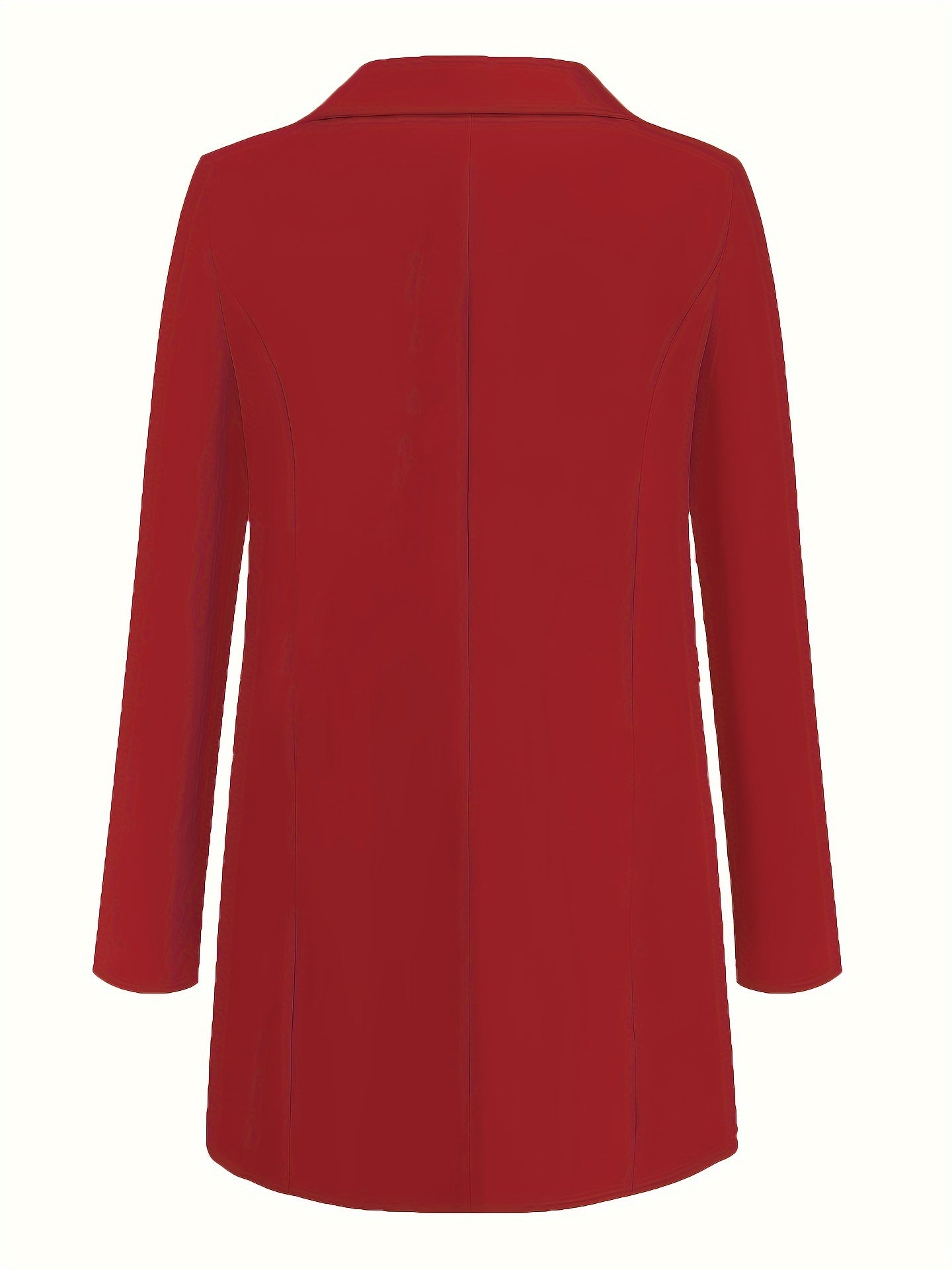 Stylish Blue Open Front Blazer for Women - Slim Fit, Long Sleeve, Casual Office & Work Jacket with Pockets, Lightweight Polyester, Machine Washable, Spring/Summer/Fall Wear, Casual Office Wear | Slim Fit Jacket | Glossy Finis