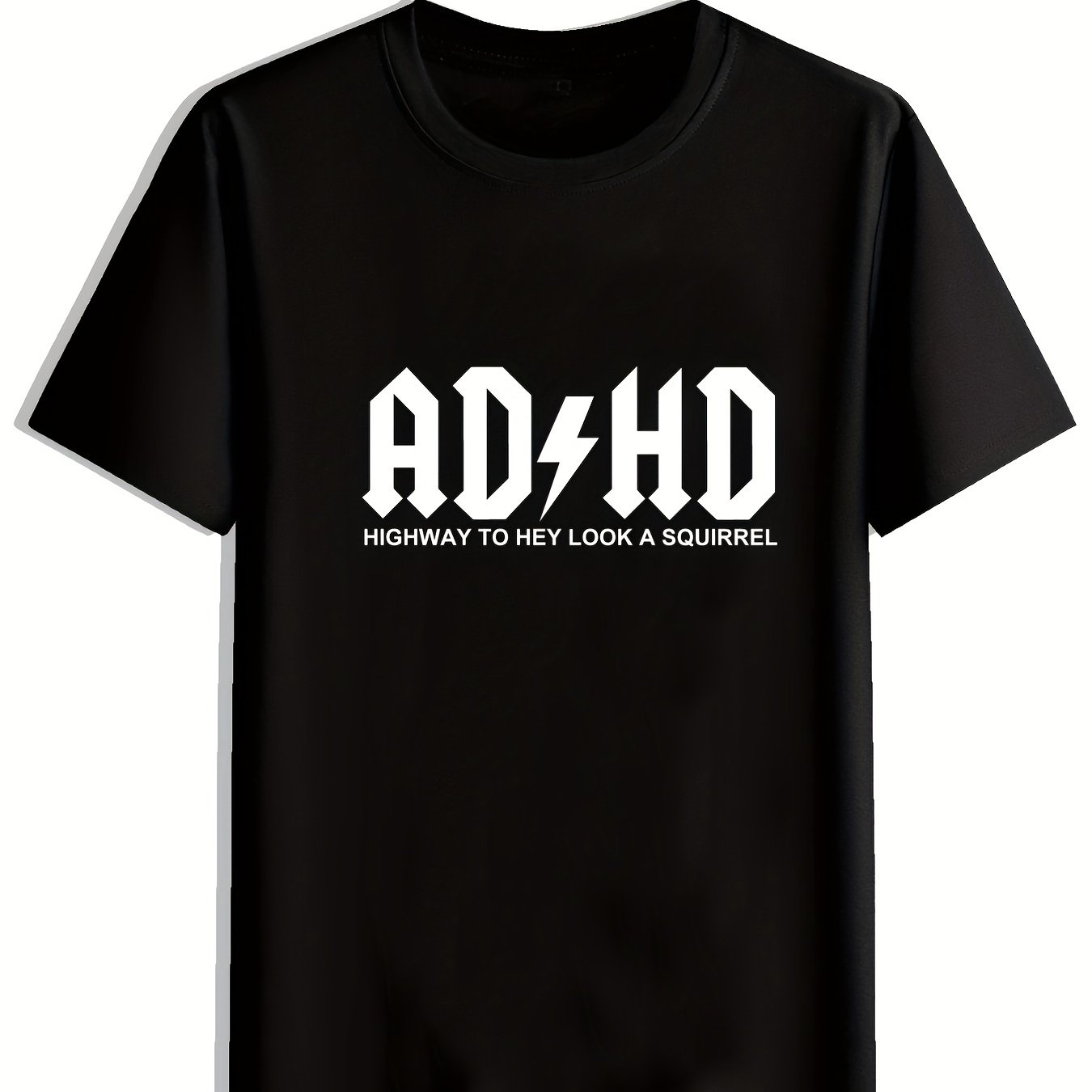 Mens ADHD Graphic Tee - Comfortable & Fashionable Casual Tee with Slight Stretch - Breathable Summer Wear for Trendsetters
