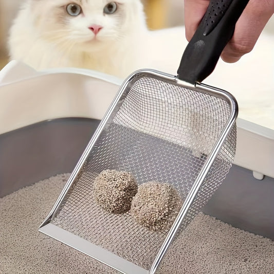 Durable Stainless Steel Cat Litter Scoop - Easy Clean Pet Waste Shovel Cats
