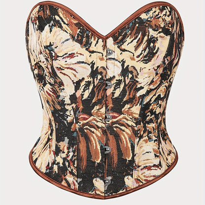 Lace Up Off Shoulder Non-Stretch Shaping Top, Women's Tight Bone Corset Top, Women's Activewear