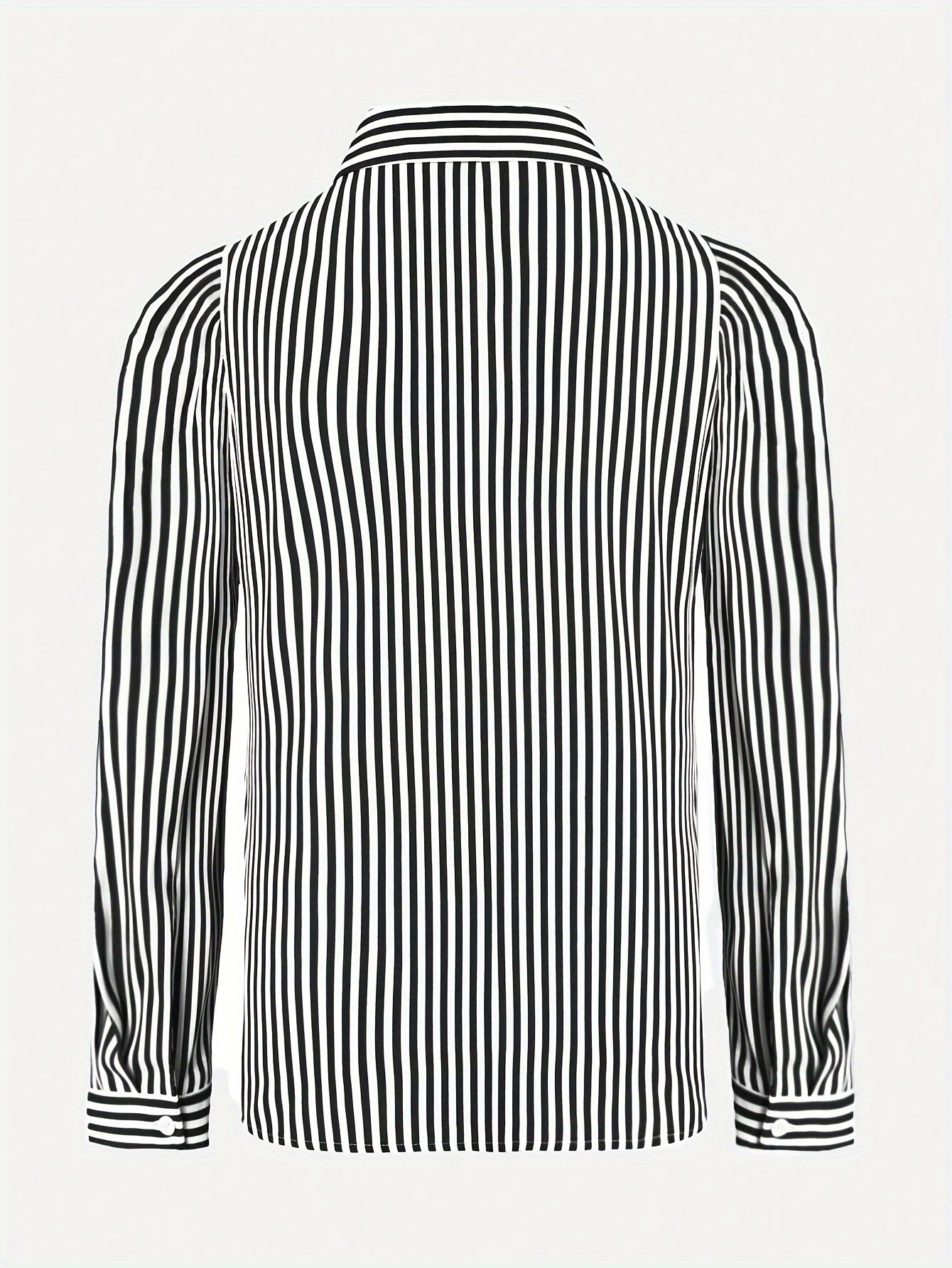 Vibrant Striped Print Long Sleeve Blouse - Soft, Breathable, Relaxed Fit, Single-Breasted Design, Casual Chic Style for Spring and Fall Seasons - Women's Comfortable Clothing for Everyday Wear