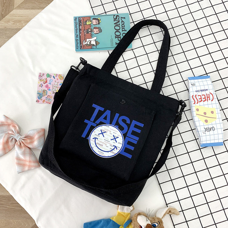 The New Little Devil Shoulder Bag Can Be Printed With a Logo Korean Version Of The Trendy Canvas Bag Large Capacity Canvas Bag