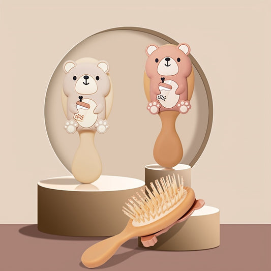 1pc Cute Cartoon Bear Hairdressing Comb - Massage And Air Cushion For All Types Of Hair - Suitable For Wet And Dry Hair