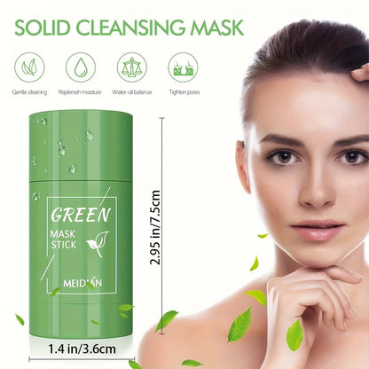 Green Tea Mask Stick - Deep Cleansing and Oil Control for All Skin Types - Moisturizes, Tightens, Perfect for Men and Women