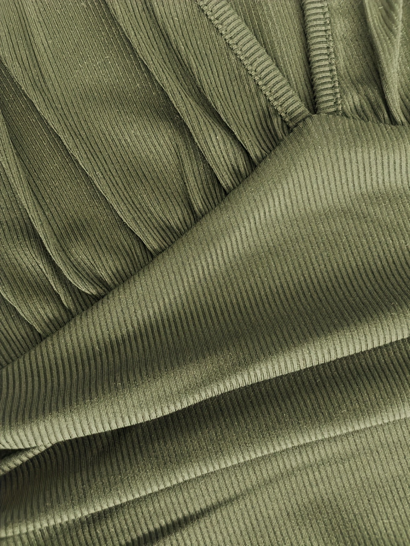 Women's Sleeveless Deep V-Neck Ruched Wide-Leg Jumpsuit - Olive Green Textured Stretch Fabric, Machine Washable Elegant Spring/Summer Casual & Formal Outfit, Ladies Rompers And Jumpsuits, Versatile Clothing, Flowing Silhouett