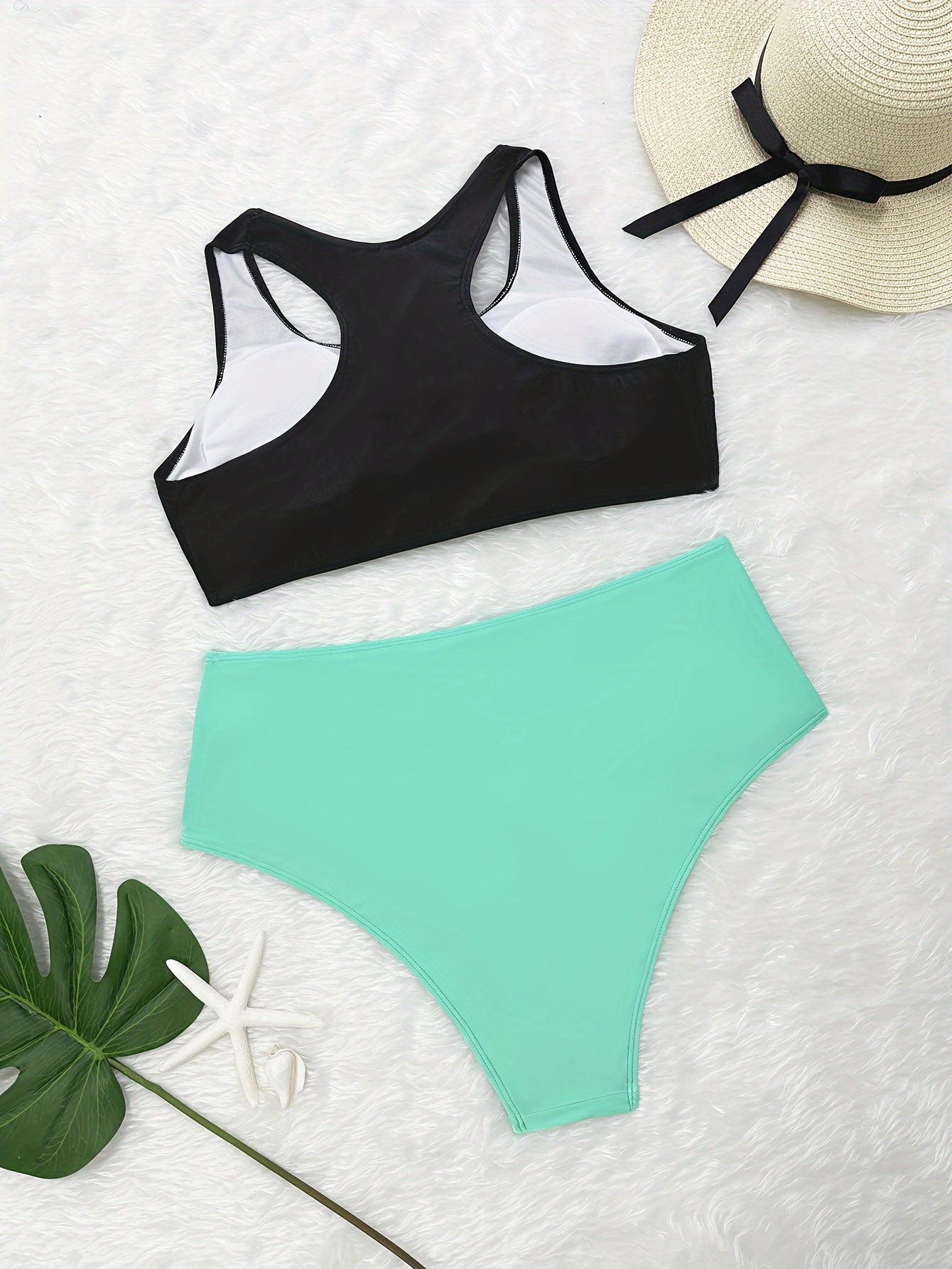 Plus Size Women's Tropical Print Bikini Set with Beach Cover-Up Dress - Stretchy, Comfortable 3pcs Swimsuit with Vibrant Palm Graphics, Includes Bra, High-Waisted Shorts & Tee for Vacation, High Waisted Bikini Set