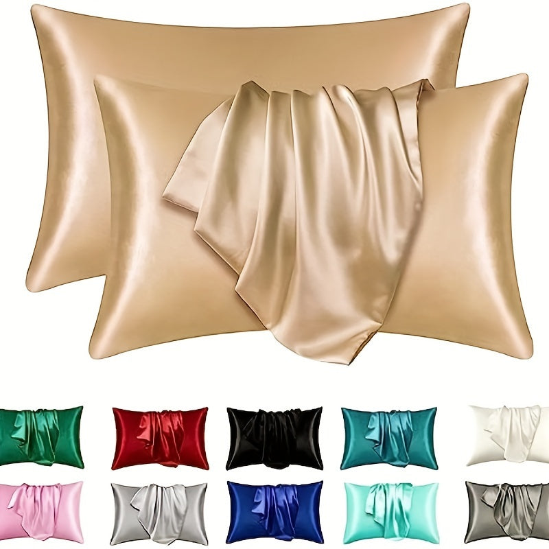 Luxurious Silky Soft Pillowcase - Breathable, Skin-Friendly Cooling Feel, Solid Color With Envelope Closure - Machine Washable