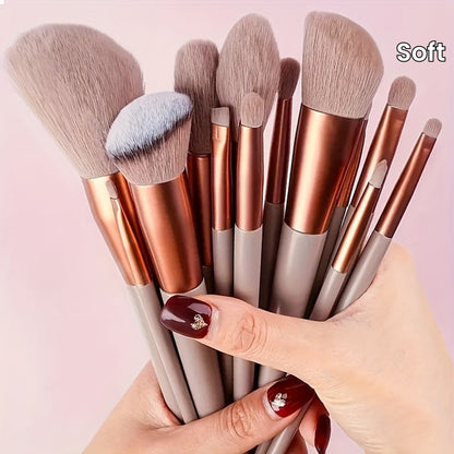 13 Pcs Soft Makeup Brush, For Foundation Blending, Eye Shadow Application, Kabuki Blending Beauty Tools