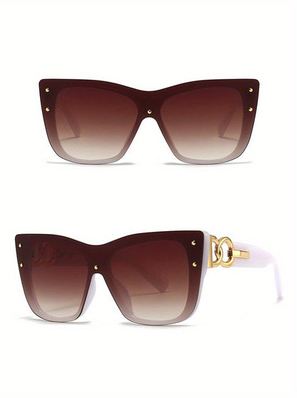 Large Cat Eye Fashion For Women Men One-piece Gradient Sun Shades For Summer Beach Travel