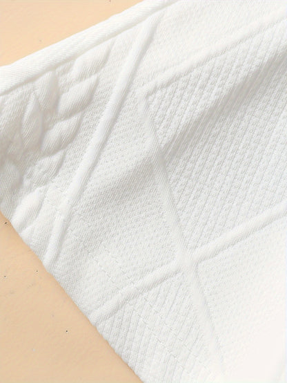 Textured Beaded Button V-neck Jacket, Elegant Long Sleeve Ruffle Hem Outwear For Spring & Fall, Women's Clothing