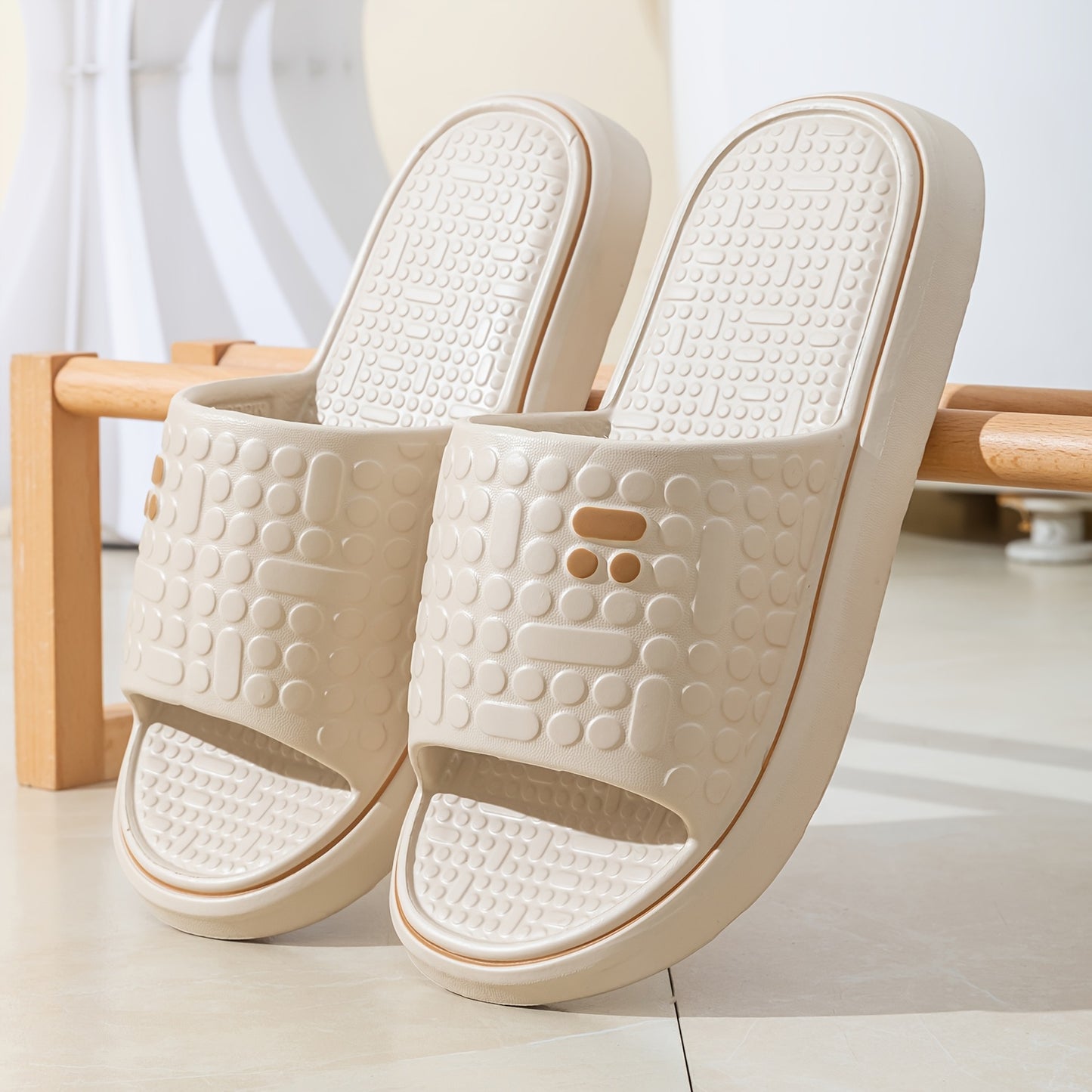 [Soft Slides] Soft Pink Women's Summer Slides | Non-Slip High-Density Geometric Pattern, Machine Washable, Comfortable Home Shoes for Relaxation, Ladies Slippers, Thick Sole Indoor Slippers, EVA