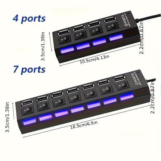 1pc 4-port/7-port USB Connector