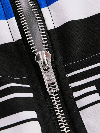 Trendy Letter Print Zipper Drop Shoulder Crop Jacket - Comfortable Long Sleeve Casual Wear for Spring & Fall - Womens Fashion Essential