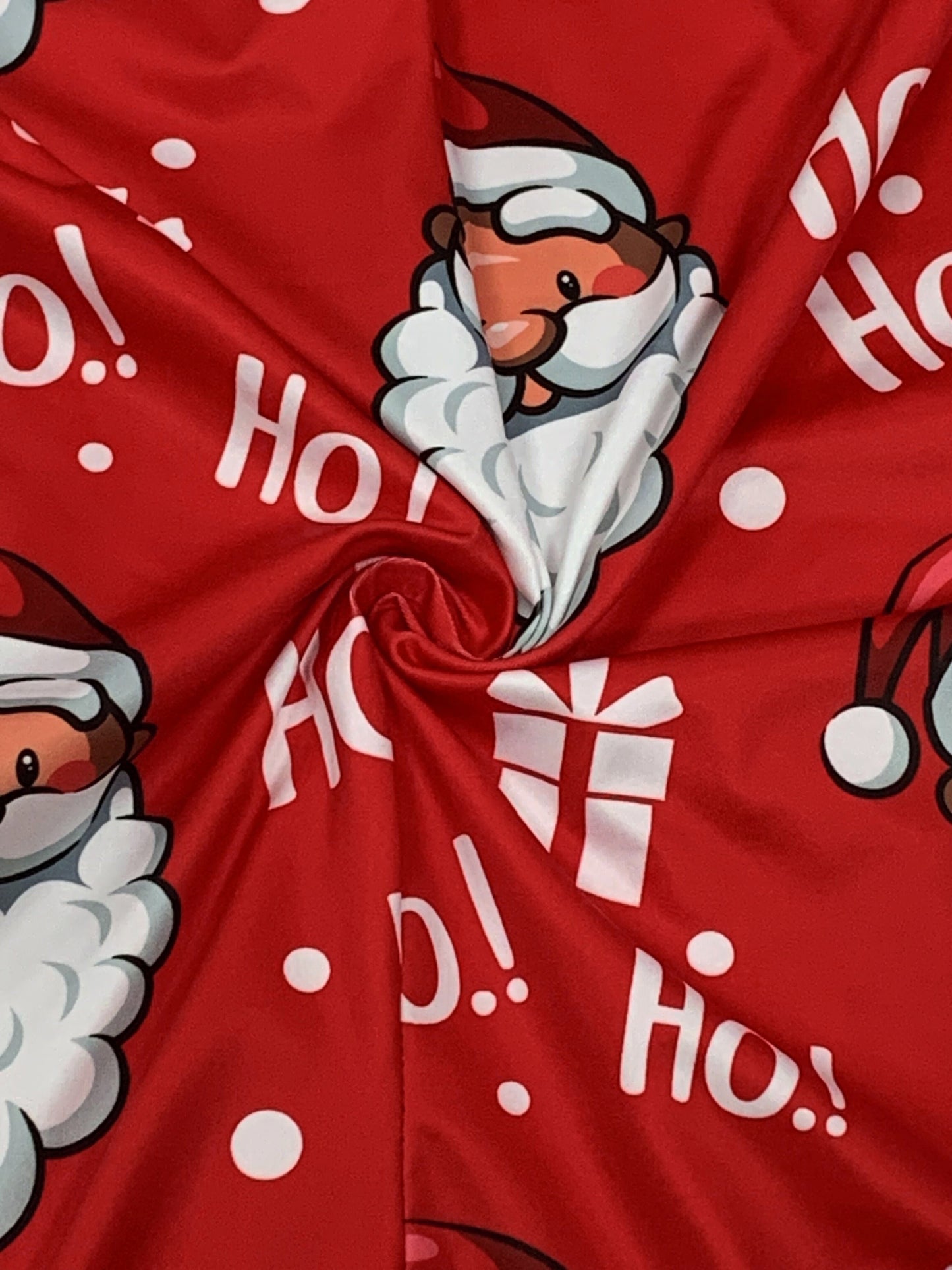 Plus Size Christmas Casual Jumpsuit, Women's Plus Santa Claus & Letter Print V Neck Wide Leg Cami Jumpsuit With Pockets