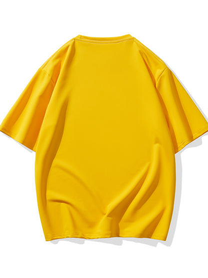 Men's Plus Size 'You are offline...' Print Stretch T-shirt, Oversized Short Sleeve Tops For Spring Summer, Causal Loose Clothing For Big And Tall Guys