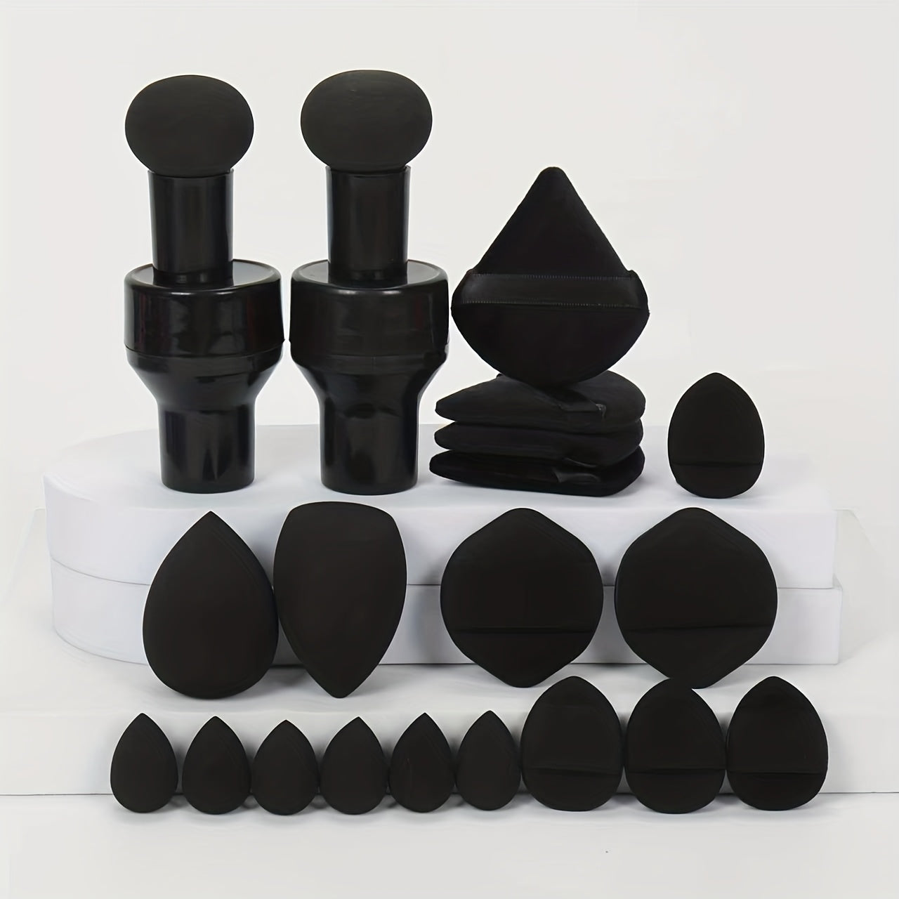 Marshmallow 20pcs Set, 2 Cushion Puffs & 4 Loose Puffs & 4 Makeup Sponges & 6 Mini Makeup Sponges & 4 Mini Cushion Puffs, Beauty Makeup Sponges Mixed with BB Cream, Liquid Foundation, Concealer for Use, Especially Suitable fo