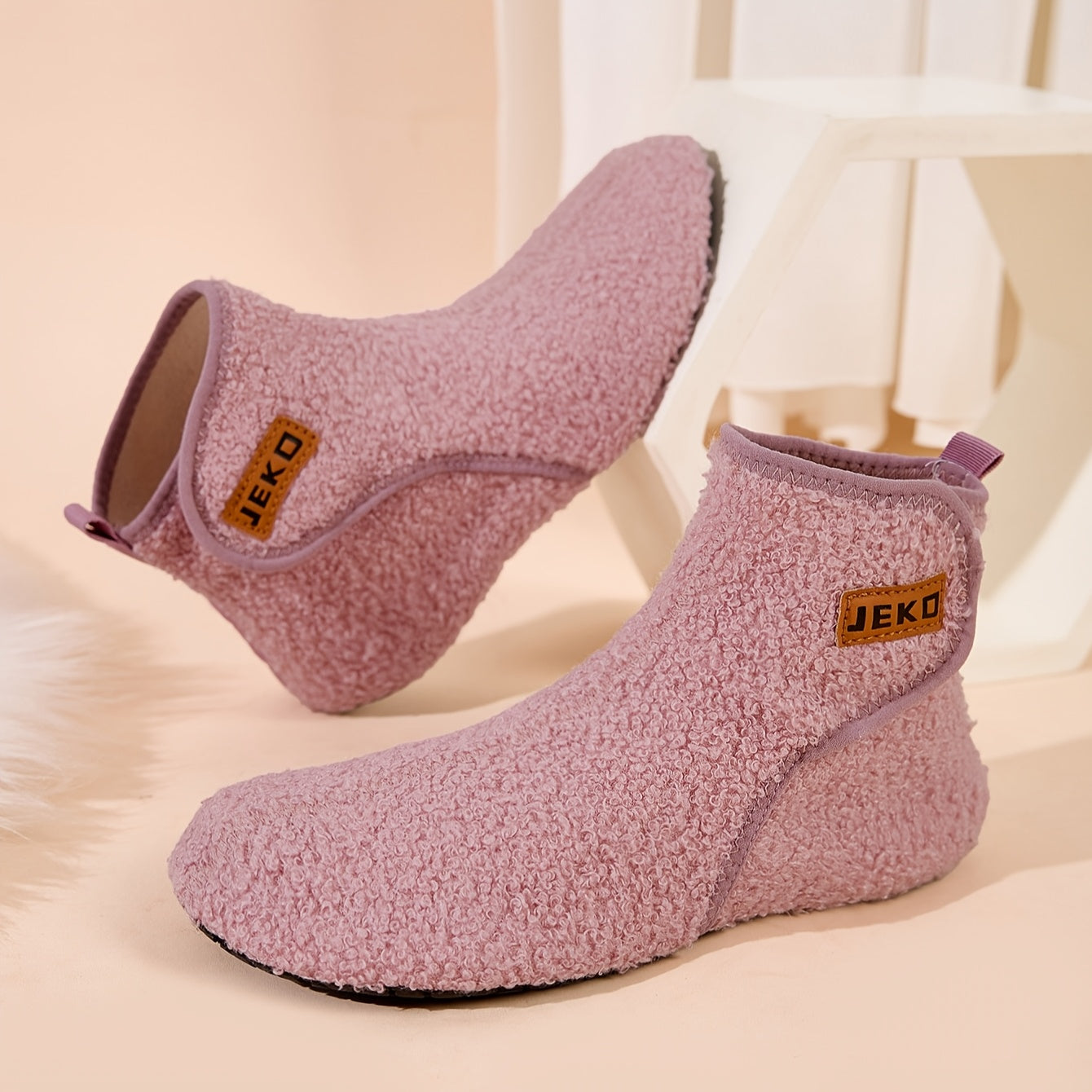 Women's Winter Warm Slip-On Slippers with Closure - Soft Fabric Indoor/Outdoor House Shoes, Non-Slip Rubber Sole & Plush Lining for Cozy Comfort, Light Blue, Indoor Slippers, Home Comfort, Simple Style, Comfortable Fit, Home