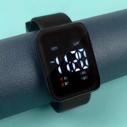Stylish LED Square Curved Waterproof Watch