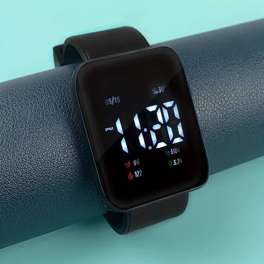 Stylish LED Square Curved Waterproof Watch