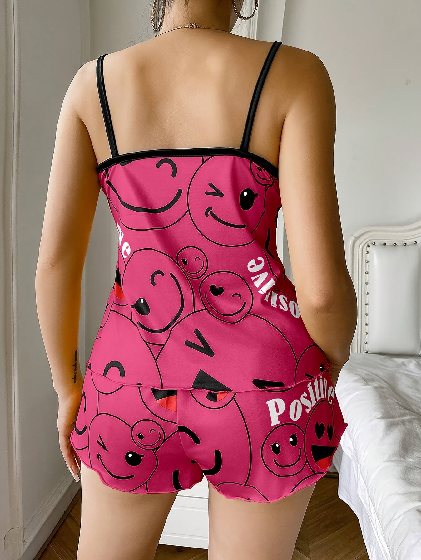 [Cute Pajama Set] Super Cute Printed Pajama Set | A Whimsical Featuring Elastic Waistband Shorts And a Comfortable Loose Top, Perfect for a Delightful And Restful Sleep