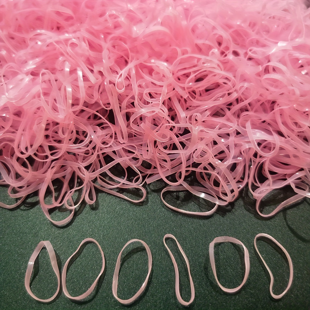 1000pcs Mini Clear Elastic Hair Rubber Bands - Soft, Gentle, and Durable Hair Ties for Women - Cute, Solid Color, Daily Headband Accessories