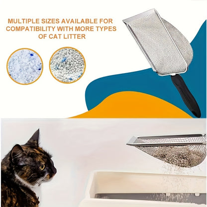Durable Stainless Steel Cat Litter Scoop - Easy Clean Pet Waste Shovel Cats