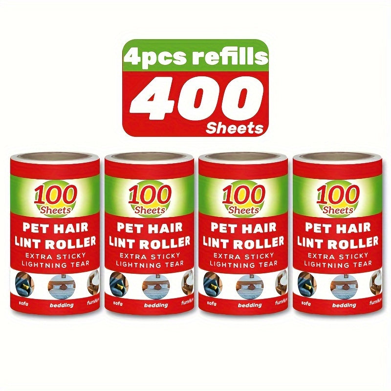 [100 Sheets Pet Hair Remover Rollers] Value Pack of 100/300/400/600 Sheets of Pe