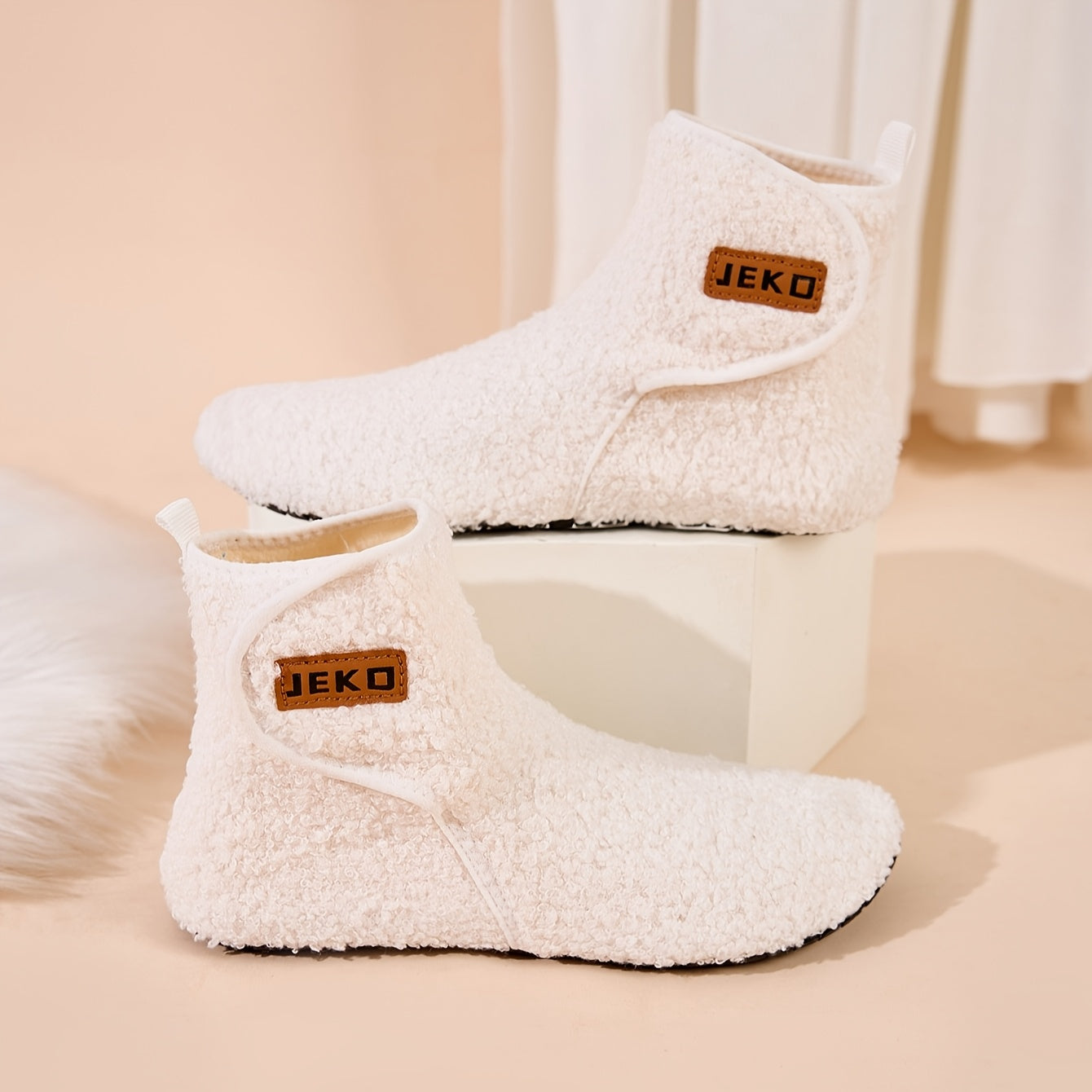 Women's Winter Warm Slip-On Slippers with Closure - Soft Fabric Indoor/Outdoor House Shoes, Non-Slip Rubber Sole & Plush Lining for Cozy Comfort, Light Blue, Indoor Slippers, Home Comfort, Simple Style, Comfortable Fit, Home