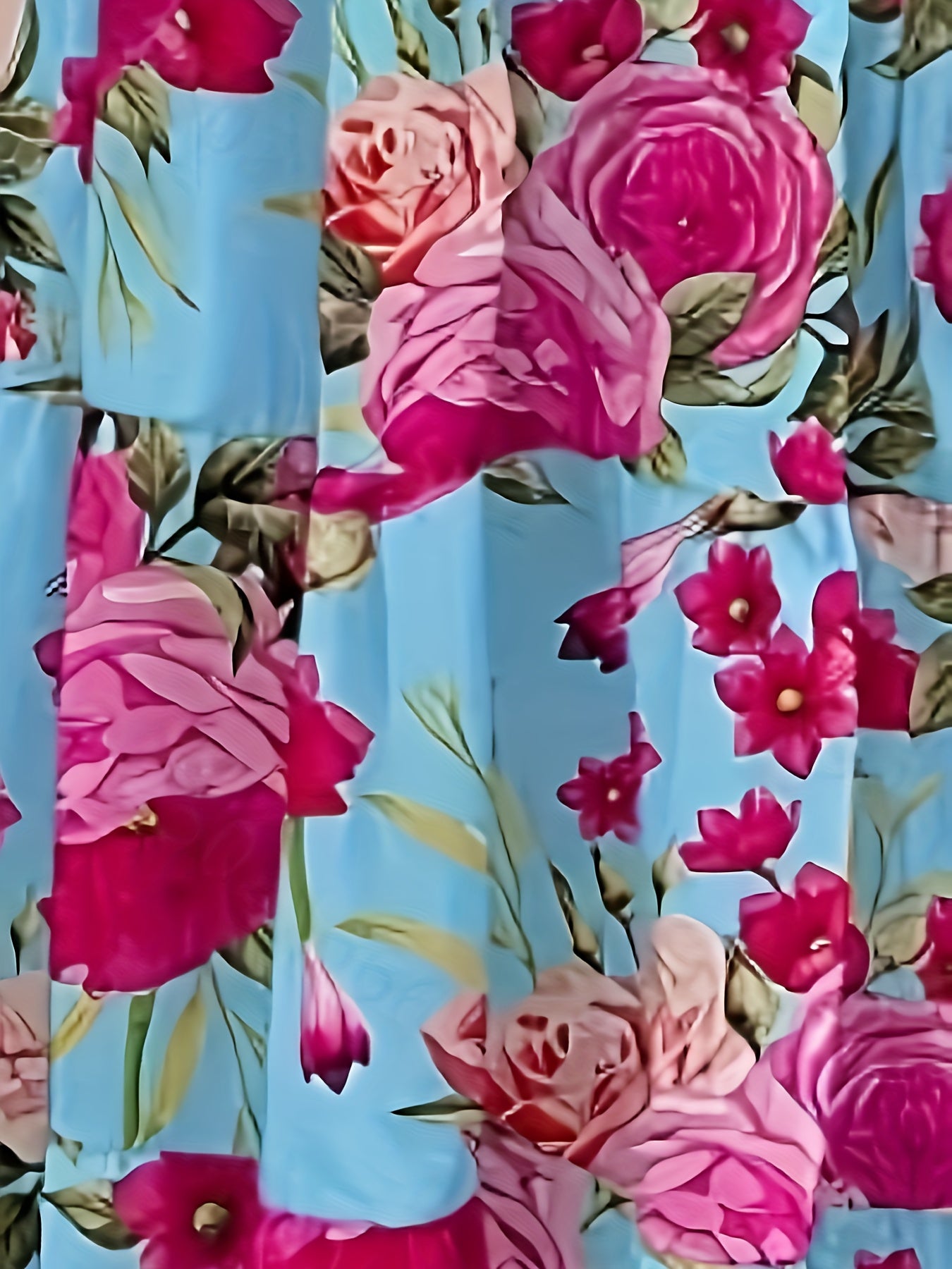 Vacation Style Floral Print Two-piece Set, Ruffle Trim Crop Top & High Waist Swing Skirt Outfits, Women's Clothing