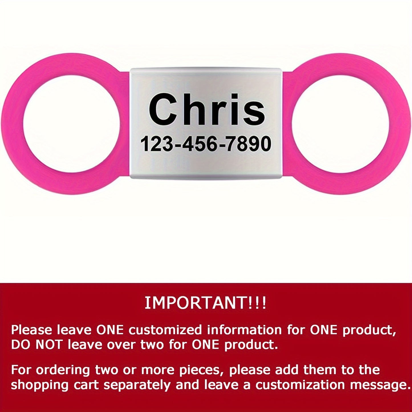 [Fast Arrival] Personalized Pet ID Tag - Durable, Noise-Free, Stylish Slide-On Tag with Engraved Pet's Name, Perfect for Dogs and Cats - Easy to Read, Long-Lasting, and Attractive Design