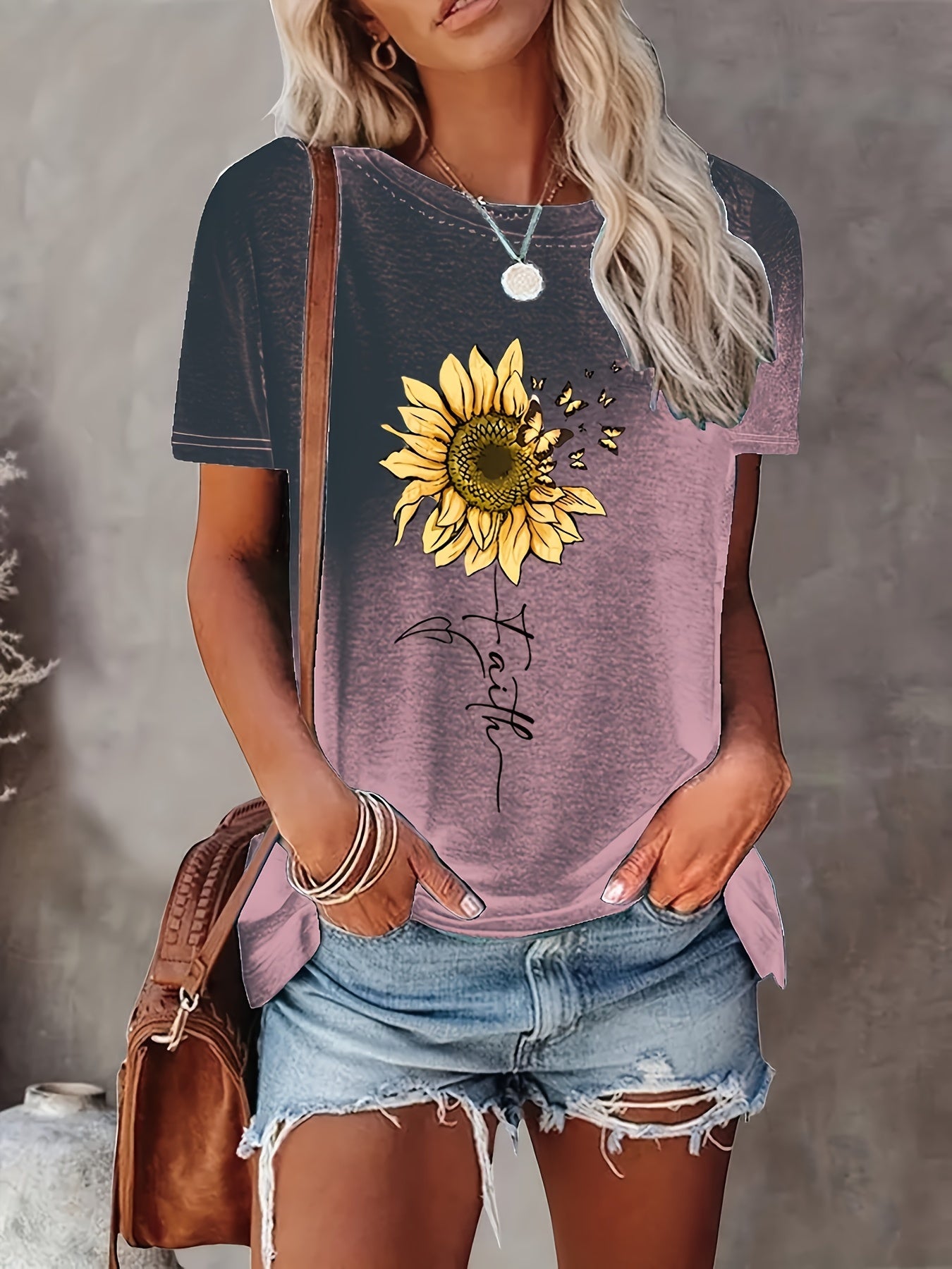 graphic print t-shirt, short sleeve crew neck casual top for summer & spring, Women's clothing, Half Sleeve T Shirts for Women, Summer for Women T Shirt, Womens Tshirts, T Shirt, Spring Fashion, Relaxed Fit, Trendy Tshirt, Br