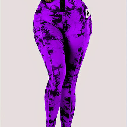 Tie Dye High Waist Yoga Leggings - Sculpting, Butt Lifting, Tummy Control, Moisture-Wicking, Four-Way Stretch Fitness Pants for Women - Wide Waistband, Comfortable, Sweat-Resistant, Perfect for Gym, Sports, Running, and Yoga