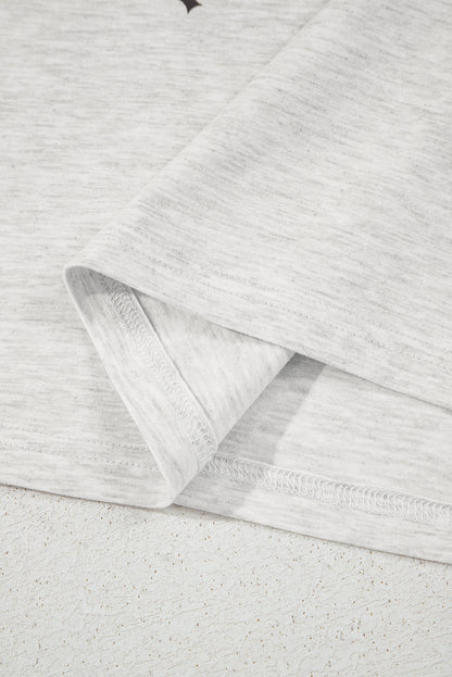 Light Grey Yee Haw Western Fashion Print Plus Size Tee