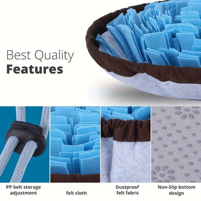 Adjustable Dog Snuffle Mat - Interactive Foraging Puzzle Toy for Smell Training, Slow Eating & Stress Relief - Enhances Mental Stimulation & Engages Your Pet During Feeding Time