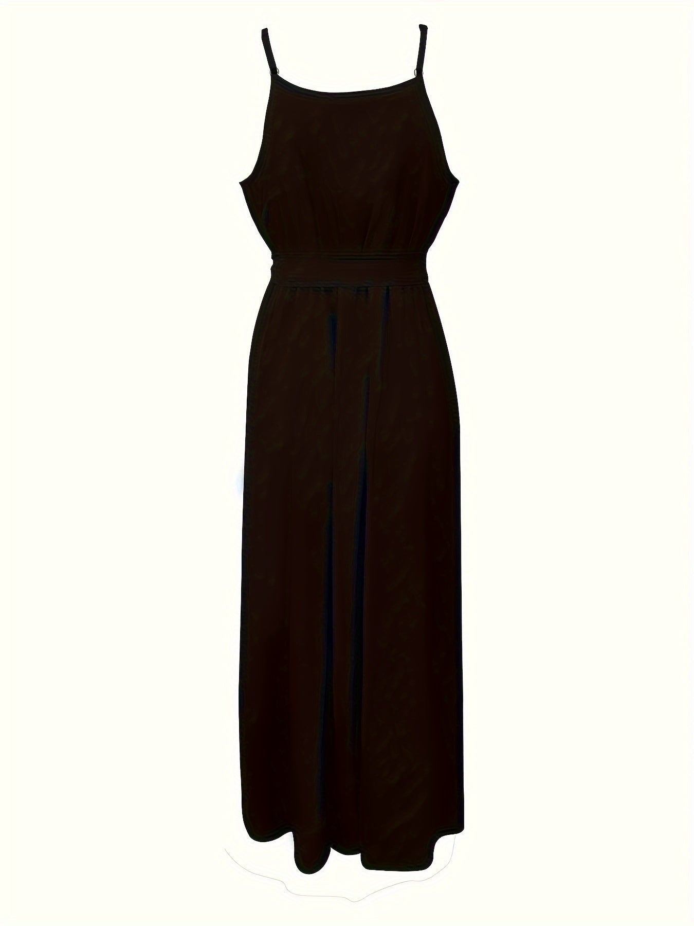 Vibrant Ruffle Trim Cami Dress - Sleeveless, Tie-Waist, Maxi Length, Flowy, Feminine, Summer Essential for Women - Perfect for Outdoor, Party, and Daily Wear