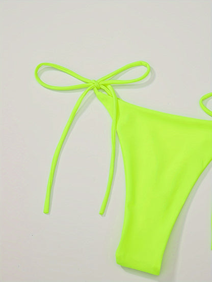 Women's 2 Piece Set Bikini, Halter Bra, V String Bottoms, Women's Swimwear & Clothing