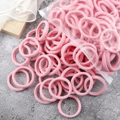 50pcs/Set Women   Basic Hair Bands 4cm Simple Solid Colors Elastic Headband Hair Ropes Ties Hair Accessories Ponytail Holder