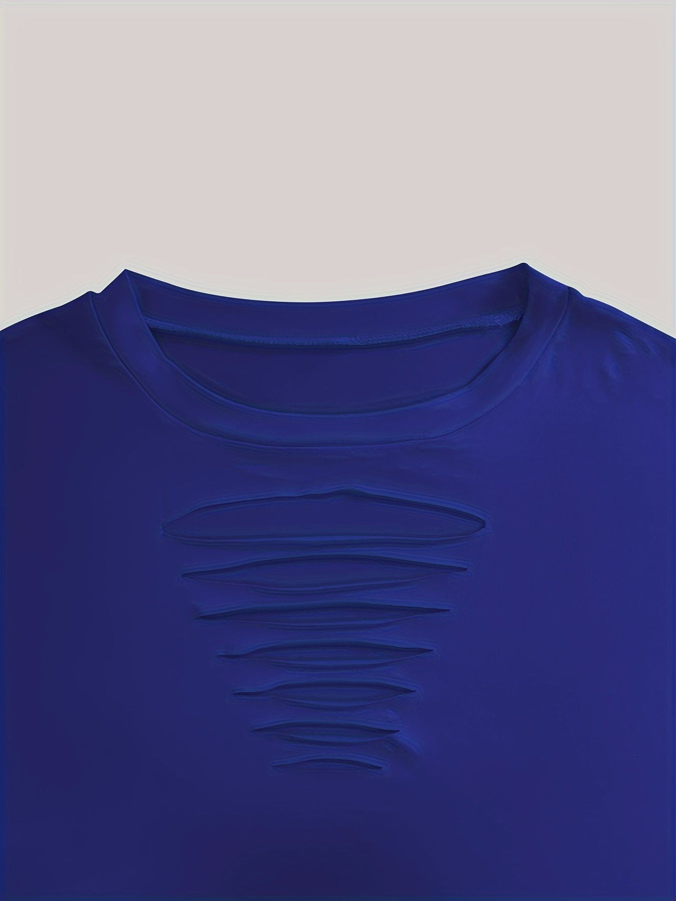 Chic Ripped Solid Two-piece Set - Crew Neck Short Sleeve Tee & Slim Shorts Outfit - Trendy Womens Casual Summer Wear