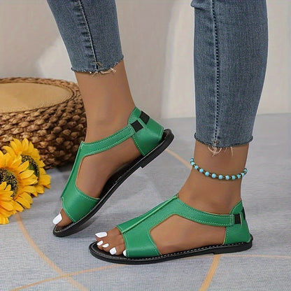 Women's D'Orsay Flat Sandals, Casual Peep Toe Summer Shoes, Lightweight Outdoor Beach Sandals