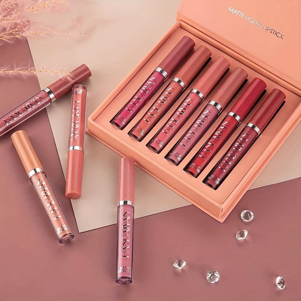 6 Pcs/Set New Long Lasting Waterproof Lipstick Set Women Lips Makeup Cosmetic Valentine's Day Gifts