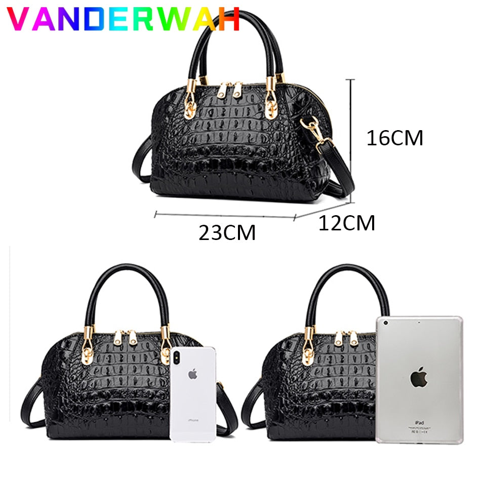 Luxury Designer Ladies Handbag Crocodile Pattern Women Tote Oblique Bag European and American Style Messenger Shoulder Large