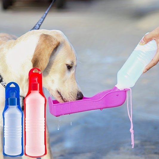 250ml/500ml Foldable Water Bottle For Dogs, Portable Plastic Water Dispenser Outdoor Dog Water Feeder