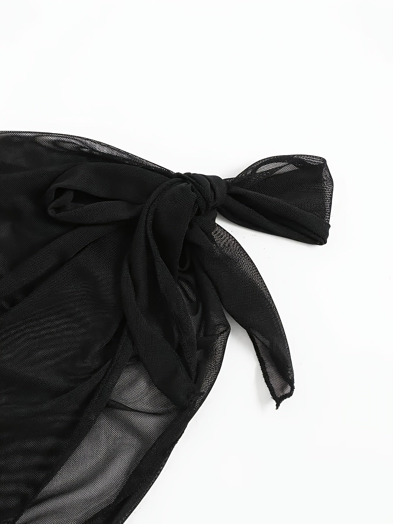 Chic Semi-Sheer Bikini Wrap Skirt - High Stretch, Solid Color, Machine Washable - Women's Fashion Swimwear Accessory, Swimwear, Skirt Cover