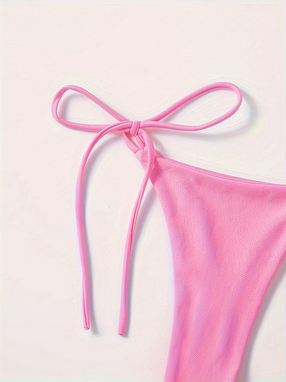 Women's 2 Piece Set Bikini, Halter Bra, V String Bottoms, Women's Swimwear & Clothing