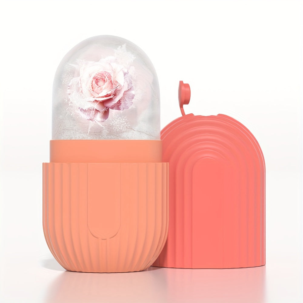 Silicone Facial Ice Roller for Skin Glow & De-Puffing – Reusable, Leakproof Beauty Massage Tool for Daily Skincare Routine, Formaldehyde-Free, No Power or Battery Needed