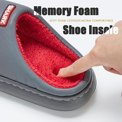 Trendy Animal Shark House Slippers For Women, Warm Lightweight Non-Slip Slip-On Indoor Home Shoes, Closed-Toe Kawaii Slippers Winter