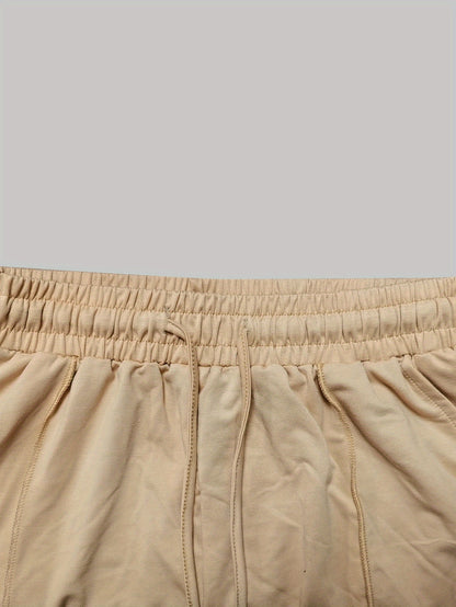 Trendy Two-Piece Outfit Set - Stylish Crew Neck Corset Tank Top with Adjustable Straps & Comfy Drawstring Elastic Waist Shorts - Perfect for Casual Daily Wear, Women's Fashion Clothing